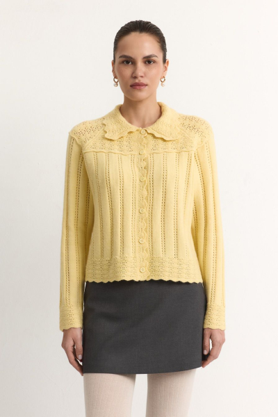 Кардиган с отложным воротником TOPTOP, цвет: Желтый, TT.051.18934.200 купить онлайн