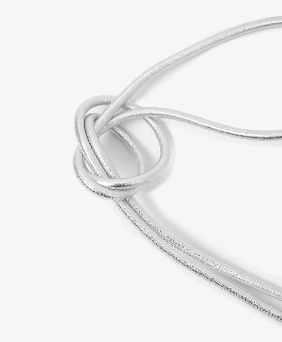 Пояс-шнур из натуральной кожи GLVR, цвет: Серебряный 126G26GAA2301 купить онлайн