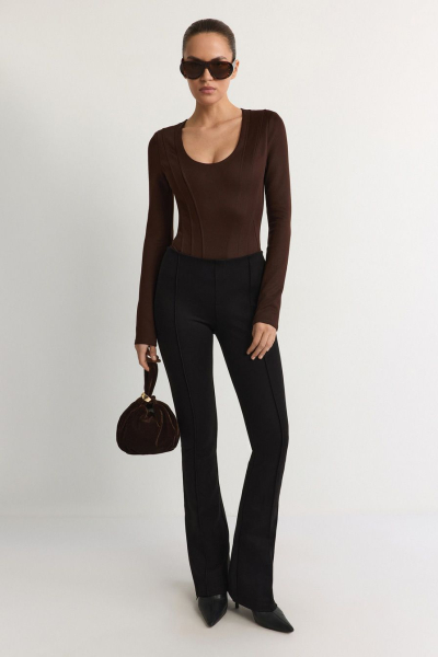 Боди с широкими плечами TOPTOP, цвет: коричневый, TTS.023.18296.700 купить онлайн