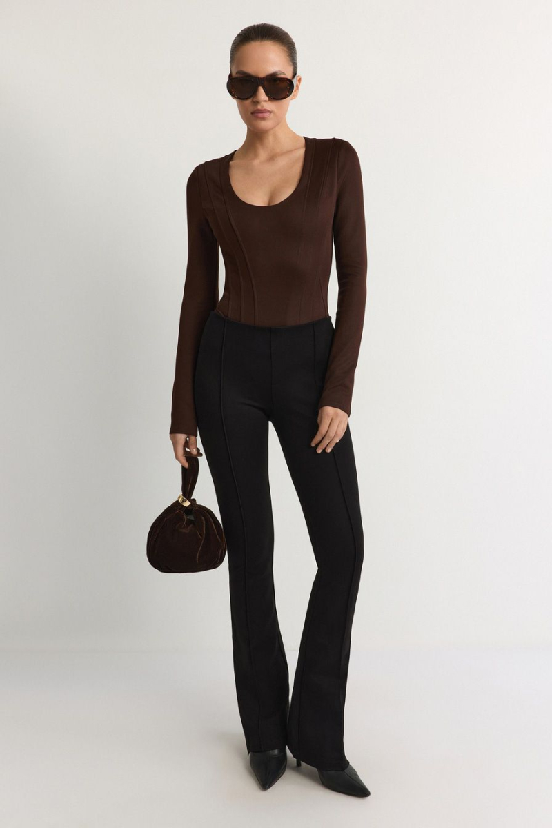 Боди с широкими плечами TOPTOP, цвет: коричневый, TTS.023.18296.700 купить онлайн