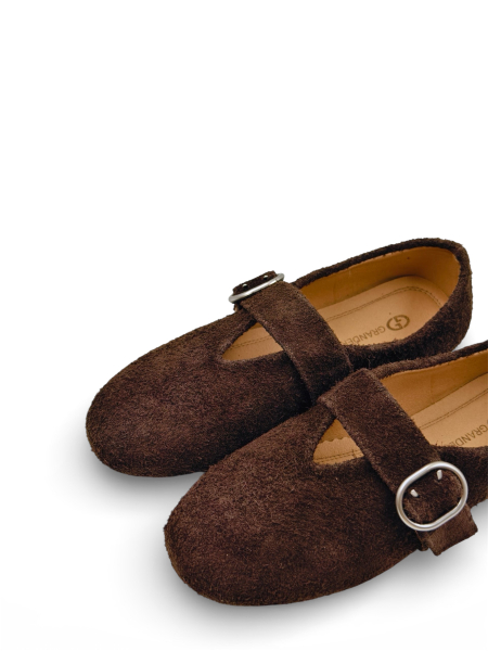 Туфли из натуральной замши GRANDERA, цвет: коричневый  купить онлайн