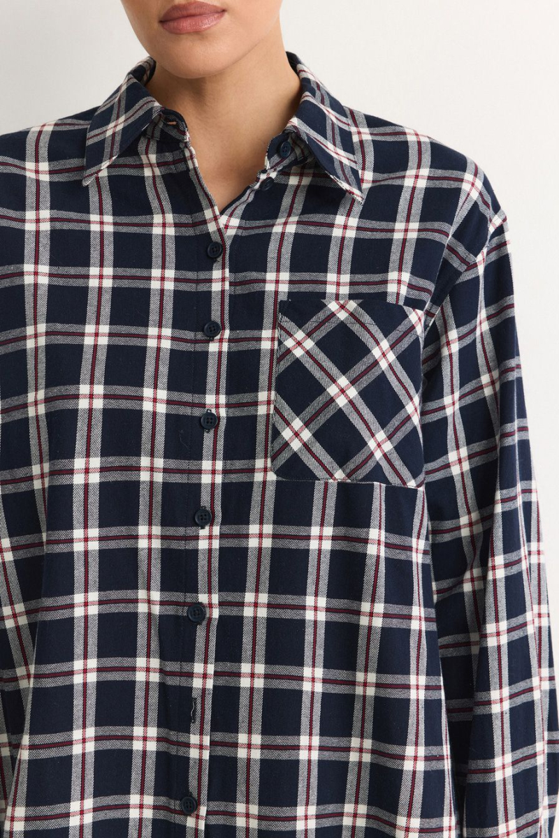 Рубашка с кружевом TOPTOP, цвет: синий, TT.021.18502.621 купить онлайн