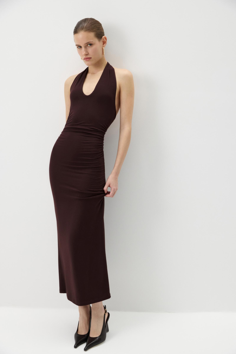 Платье с открытой спиной Charmstore, цвет: коричневый, 207-52965-551 купить онлайн