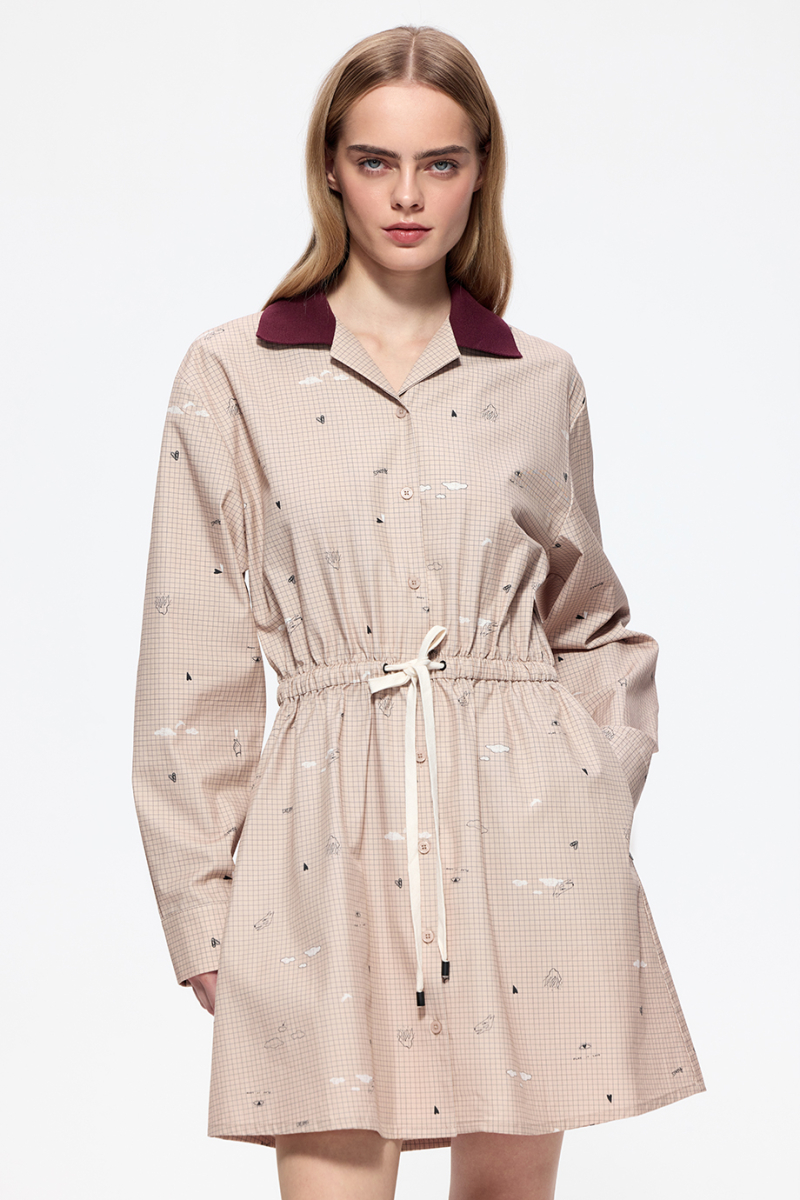 Платье-рубашка с принтом