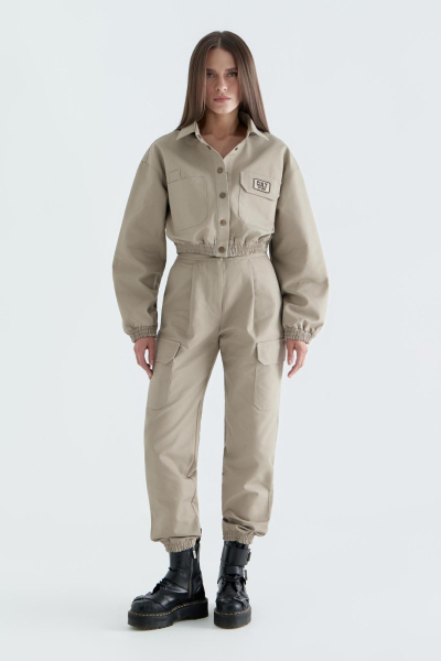 Рубашка женская милитари CULTBASE, цвет: бежевый,  купить онлайн