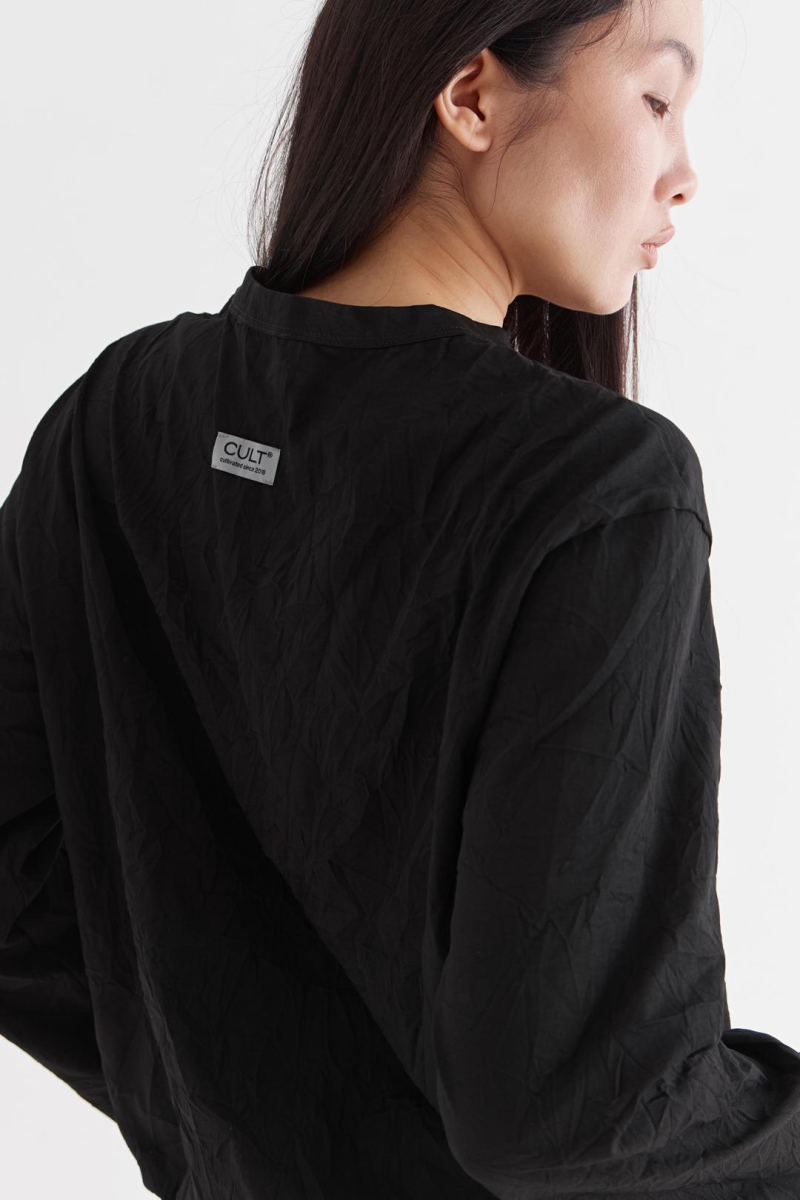 Лонгслив «Бумага» CULTBASE, цвет: Черный,  купить онлайн