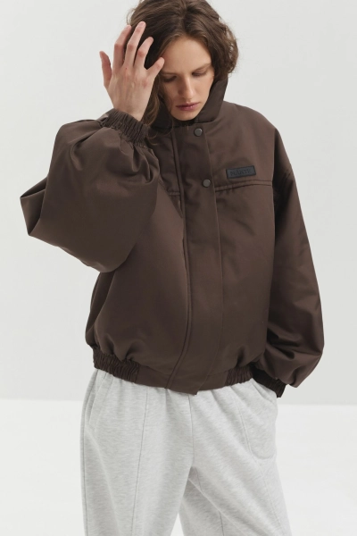 Бомбер укороченный marte, цвет: коричневый,  купить онлайн