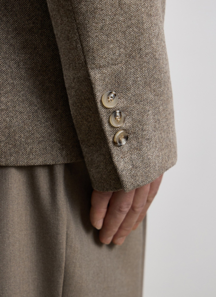 Пиджак из испанской фактурной ткани с шерстью ALL WE NEED, цвет: серый,  купить онлайн