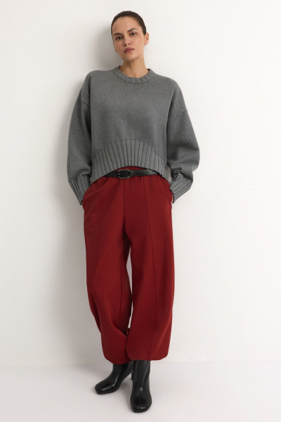 Джемпер с асимметричным низом TOPTOP, цвет: серый, TT.050.18786.800 купить онлайн