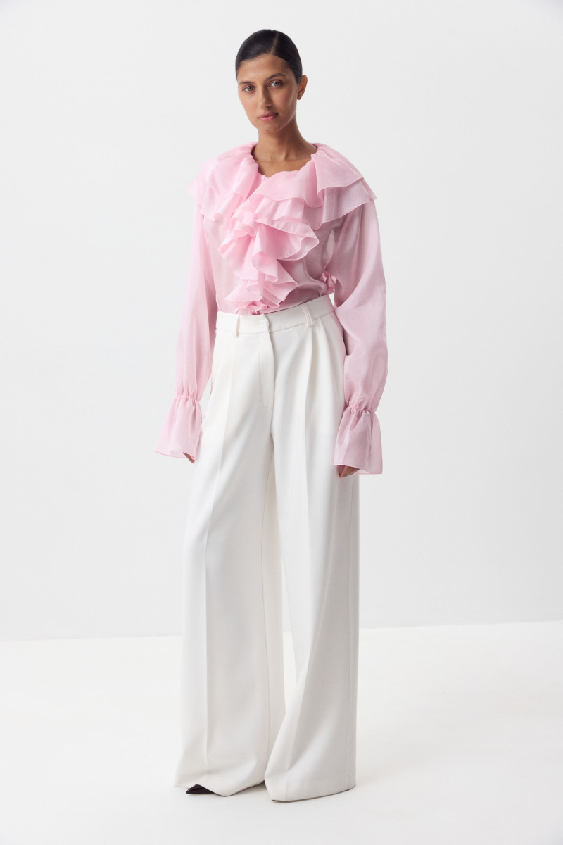 Блуза с воланами из тенсела Charmstore, цвет: розовый, 102-416100-221 купить онлайн Блуза с воланами из тенсела Charmstore, цвет: розовый, 102-416100-221 купить онлайн