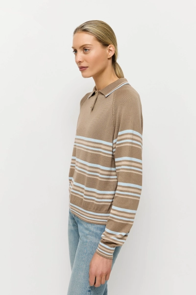 Поло в полоску из хлопка AROUND, цвет: мультиколор, 219_125CA02 купить онлайн