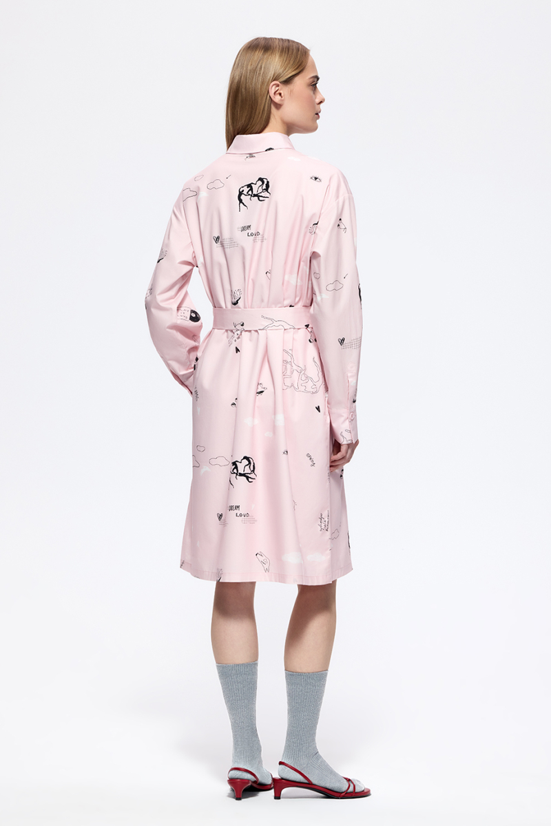 Платье-рубашка с принтом DREAMS BY ALENA AKHMADULLINA, цвет: розовый, 126102070204554/210000 купить онлайн