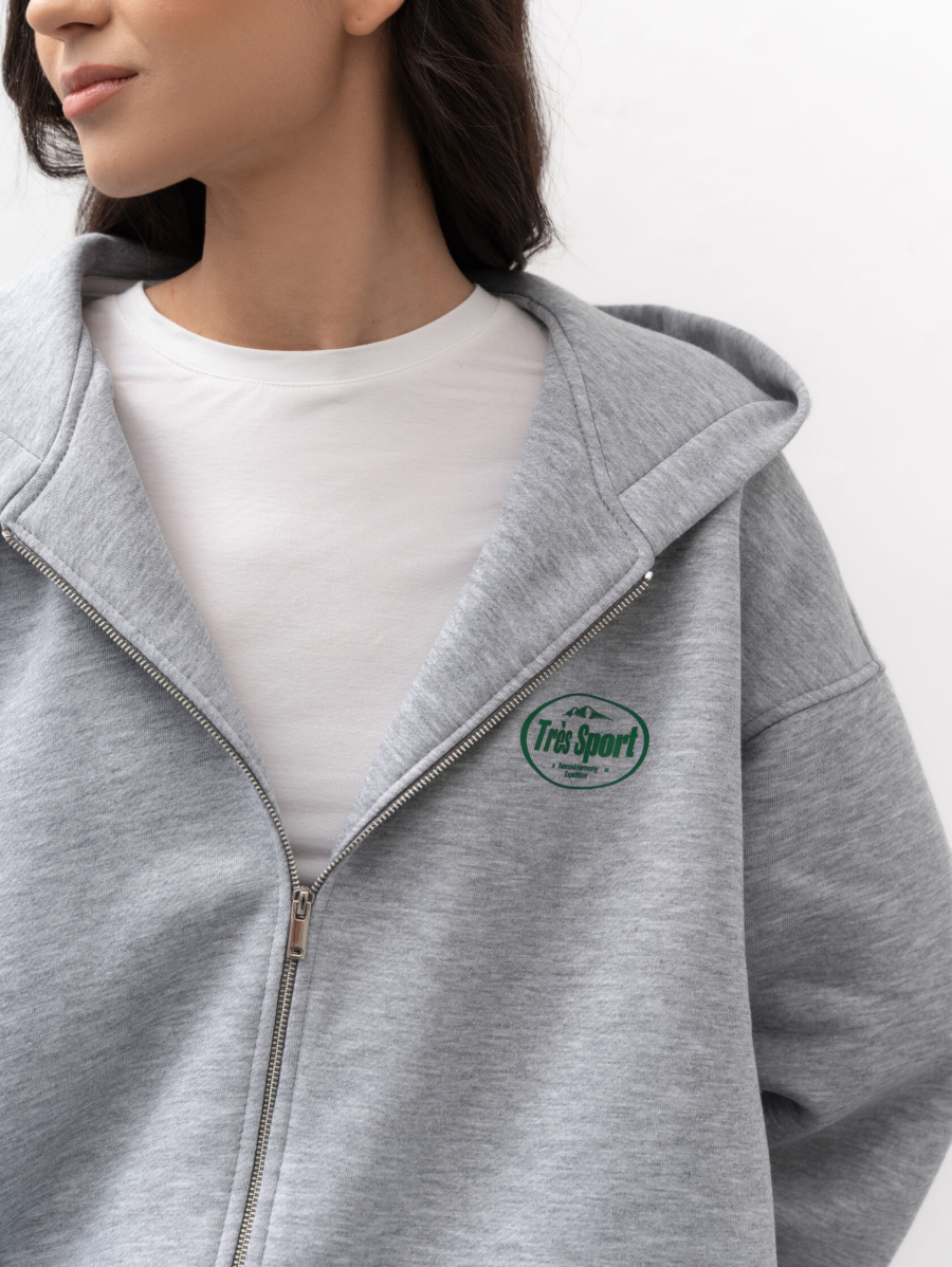 Зип-худи Trés sport TRES, цвет: серый, НФ-00002397 купить онлайн Зип-худи Trés sport TRES, цвет: серый, НФ-00002397 купить онлайн