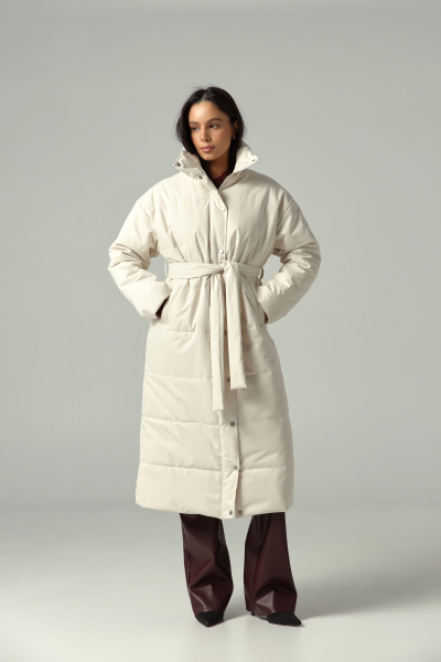 Пуховик удлиненный из мембраны с велюровым эффектом Ricoco, цвет: молочный, 5034/2 купить онлайн Пуховик удлиненный из мембраны с велюровым эффектом Ricoco, цвет: молочный, 5034/2 купить онлайн