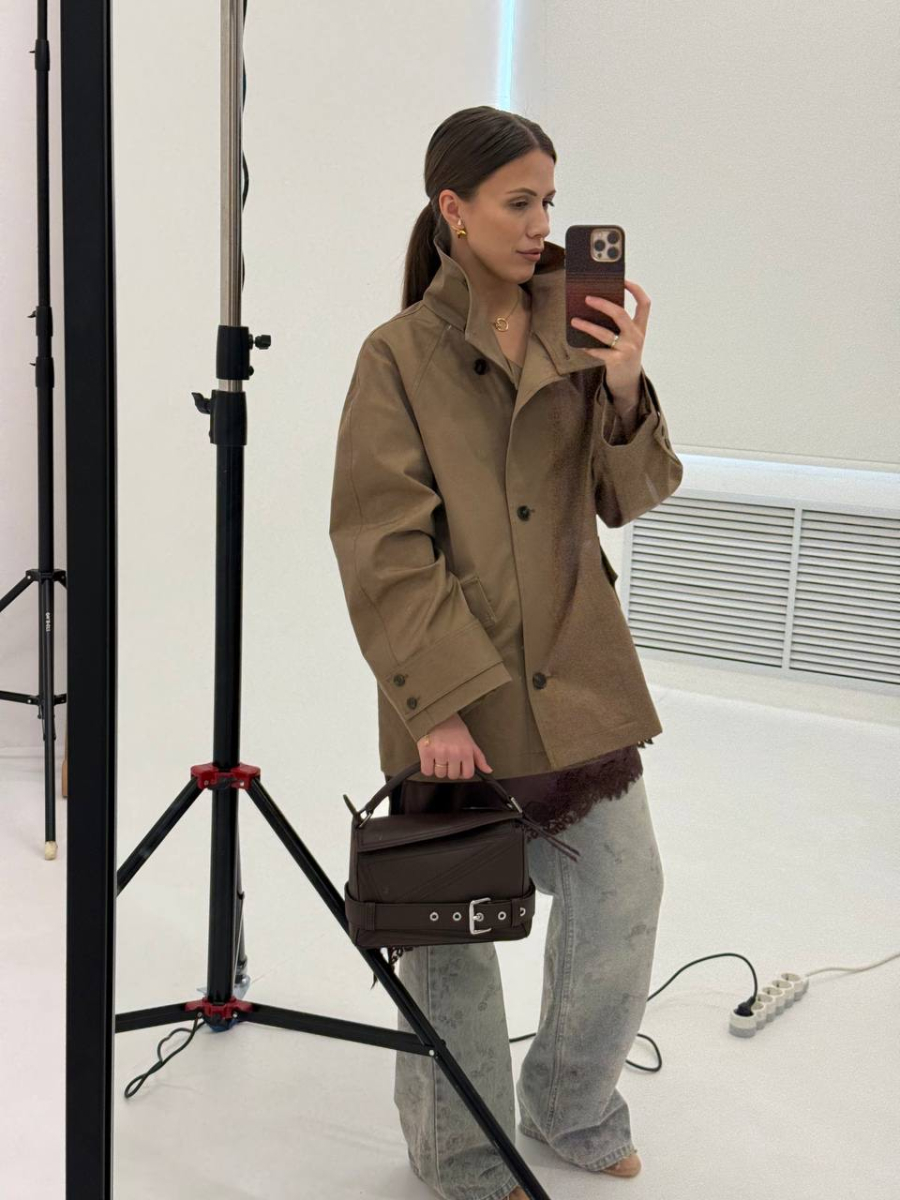 Сумка с декоративным ремнем brand salad, цвет: коричневый J-704-PHR 8120 купить онлайн