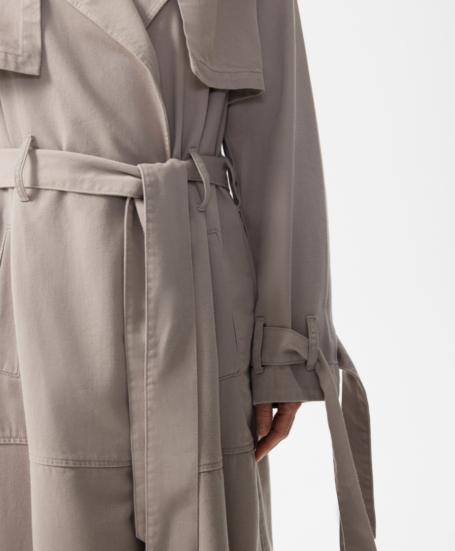 Плащ с запахом из денима GLVR, цвет: серый, 126G22GAC4411 купить онлайн