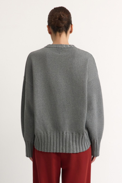 Джемпер с асимметричным низом TOPTOP, цвет: серый, TT.050.18786.800 купить онлайн