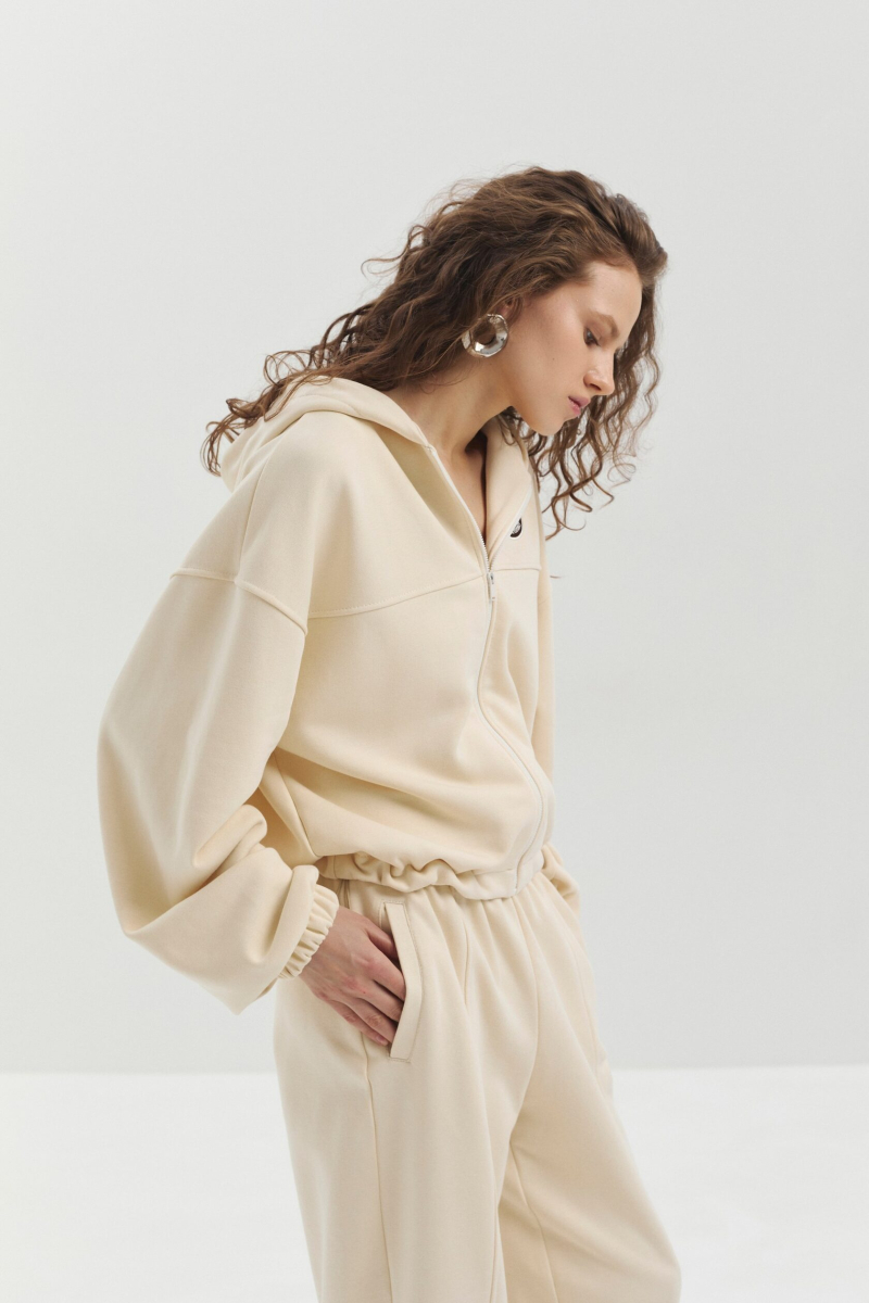 Худи из футера marte, цвет: бежевый,  купить онлайн