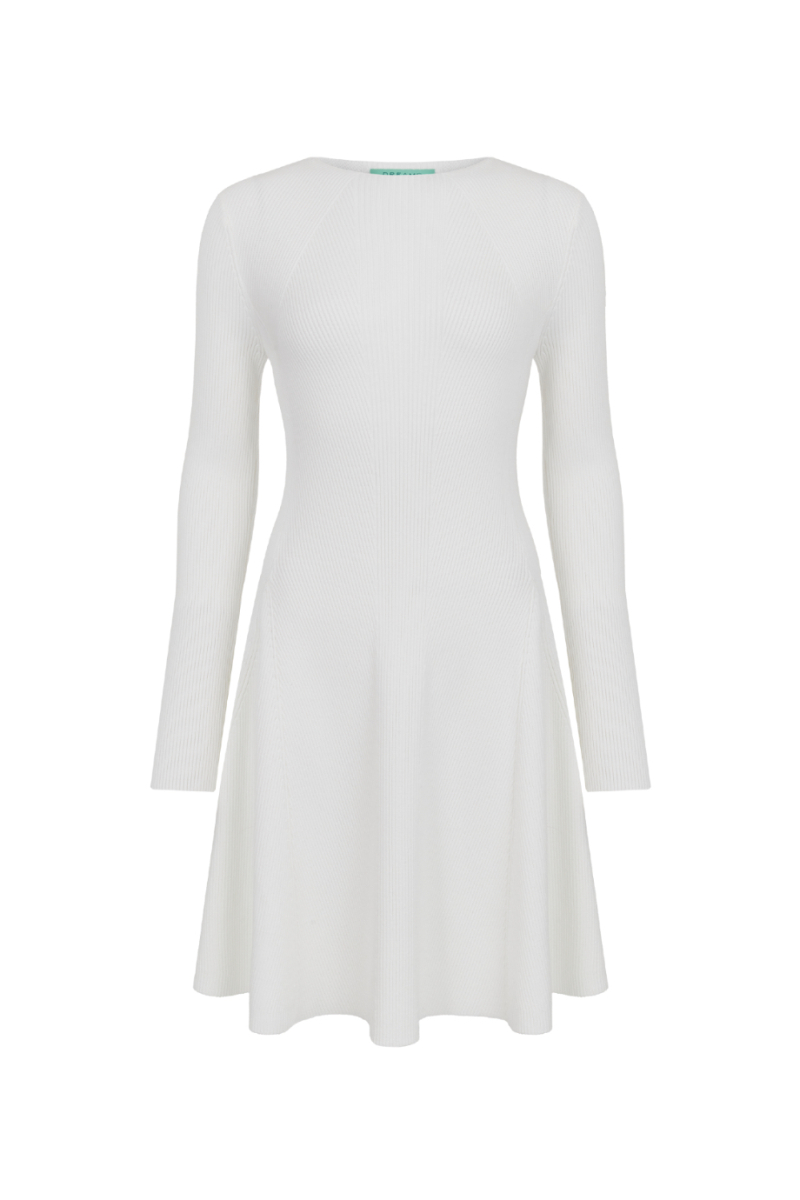 Вязаное расклешенное платье DREAMS BY ALENA AKHMADULLINA, цвет: белый, 126104070304457/102000 купить онлайн