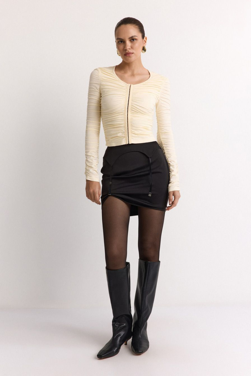 Лонгслив со сборками TOPTOP, цвет: белый, TTS.025.18559.120 купить онлайн