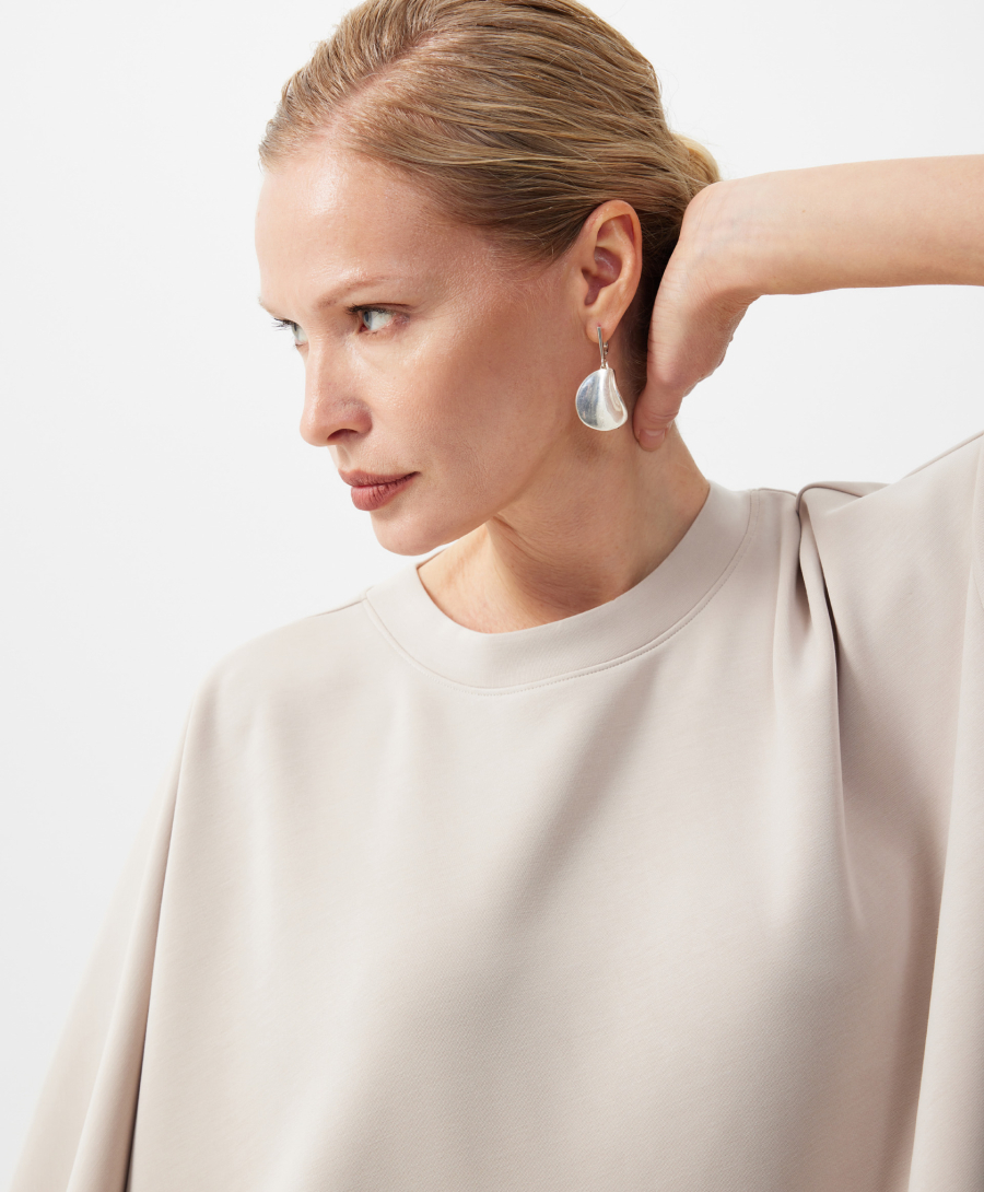 Футболка с асимметричными рукавами GLVR, цвет: серый, 126G22GAC1221 купить онлайн