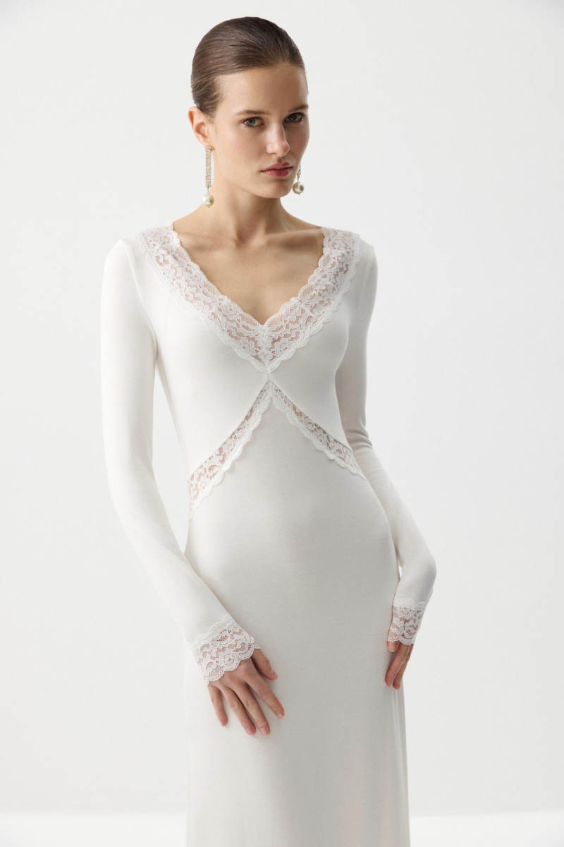 Платье из вискозы с кружевом Charmstore, цвет: белый, 207-53565-111 купить онлайн