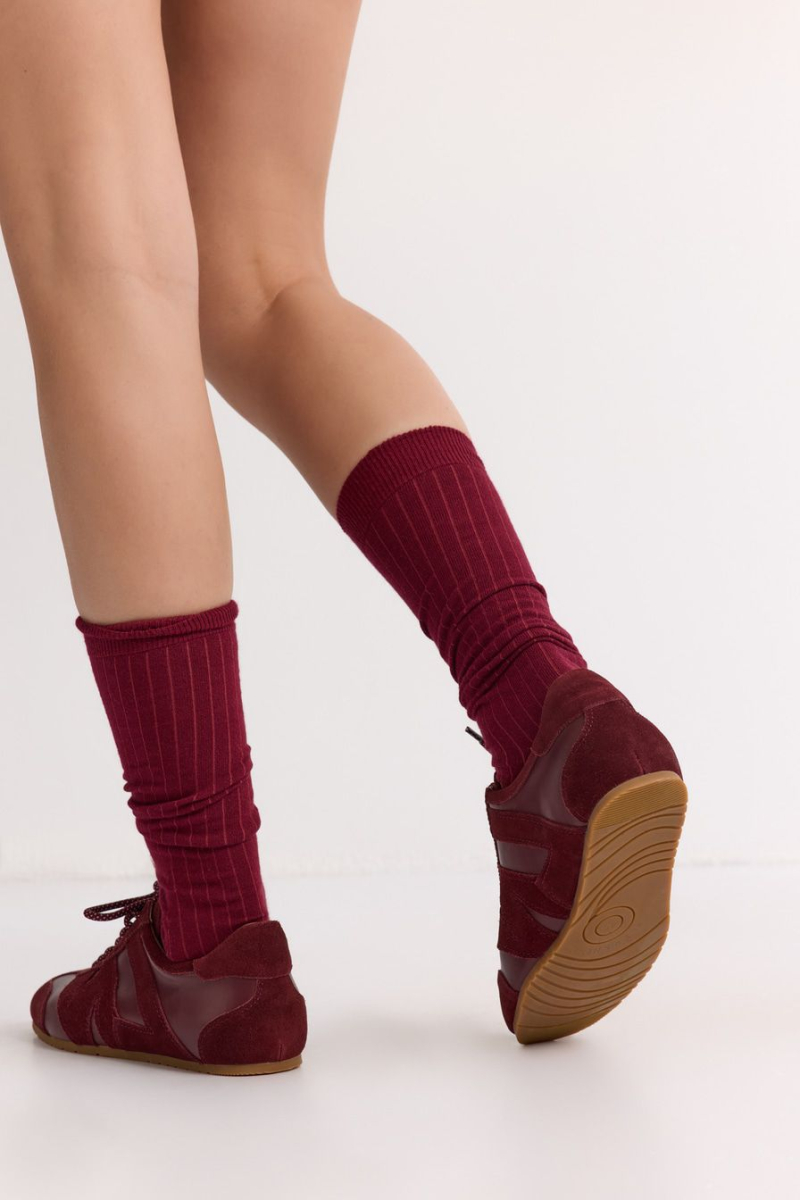 Кроссовки из натуральной кожи и замши Lera Nena, цвет: Бордовый LN.501.18956.330 купить онлайн