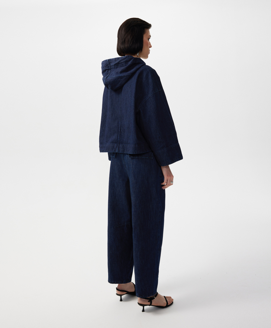 Ветровка оверсайз с капюшоном GLVR, цвет: Черный, 126G23GAC4002 купить онлайн