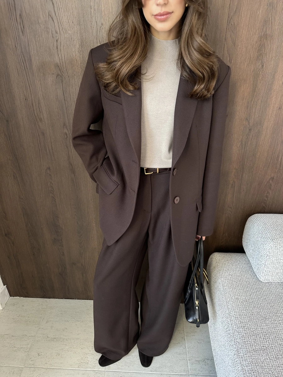 Жакет из вискозы однобортный VLVT, цвет: коричневый, 00-00005353 купить онлайн