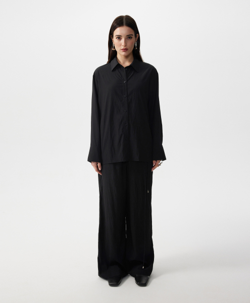 Блузка прямой свободной формы GLVR, цвет: Черный, 126G21GAC2225 купить онлайн