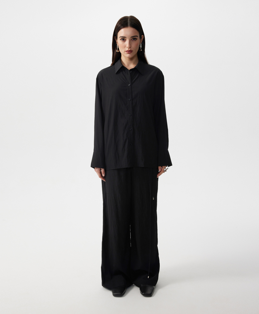 Блузка прямой свободной формы GLVR, цвет: Черный, 126G21GAC2225 купить онлайн