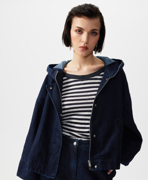 Ветровка оверсайз с капюшоном GLVR, цвет: Черный, 126G23GAC4002 купить онлайн