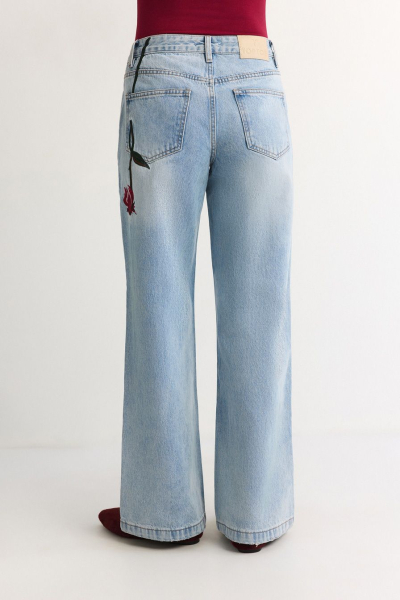 Джинсы из 100% хлопка с вышивкой TOPTOP, цвет: синий, TT.036.18372.620 купить онлайн