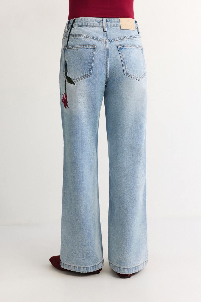 Джинсы из 100% хлопка с вышивкой TOPTOP, цвет: синий, TT.036.18372.620 купить онлайн