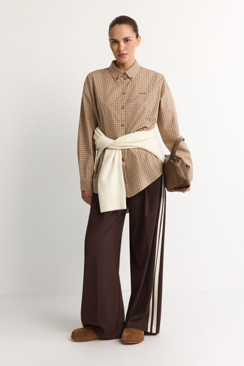 Рубашка прямого силуэта TOPTOP, цвет: бежевый, TT.021.18819.111 купить онлайн