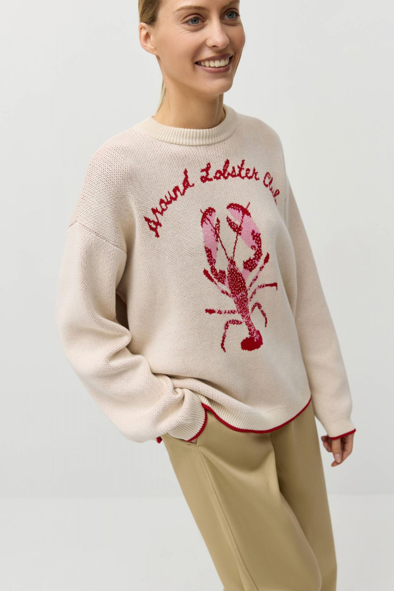 Джемпер Around лобстер клуб AROUND, цвет: бежевый,  купить онлайн