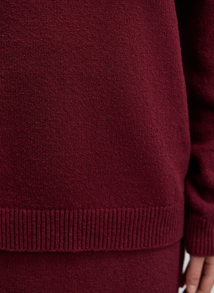Джемпер фактурной вязки из хлопка ALL WE NEED, цвет: Бордовый,  купить онлайн