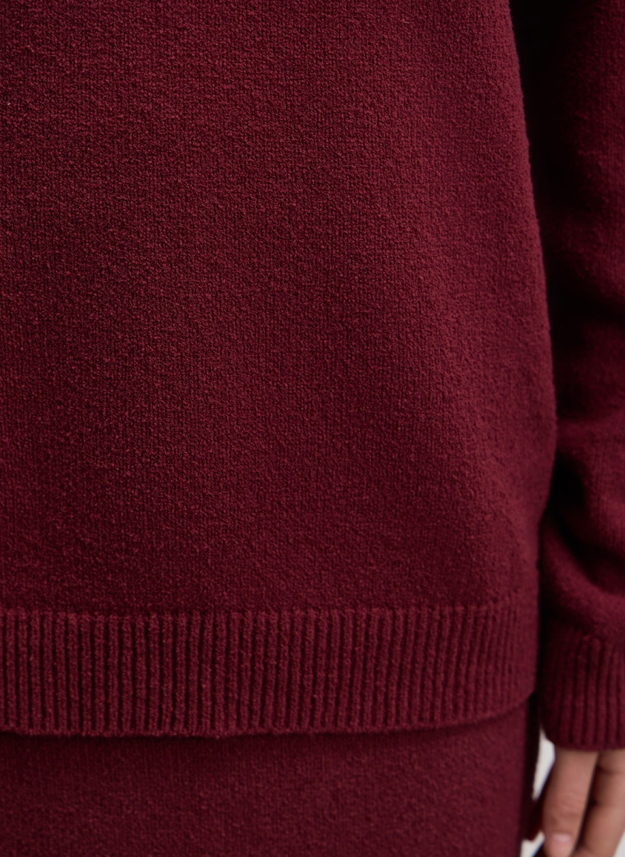 Джемпер фактурной вязки из хлопка ALL WE NEED, цвет: Бордовый,  купить онлайн