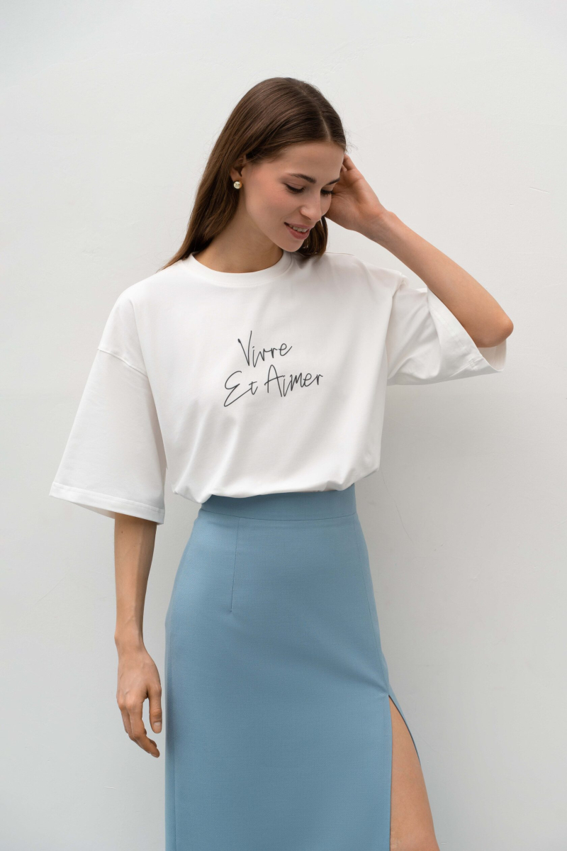 Футболка с принтом TRES, цвет: молочный, НФ-00000456 купить онлайн