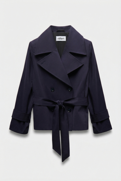 Укороченный тренч из плащевой ткани