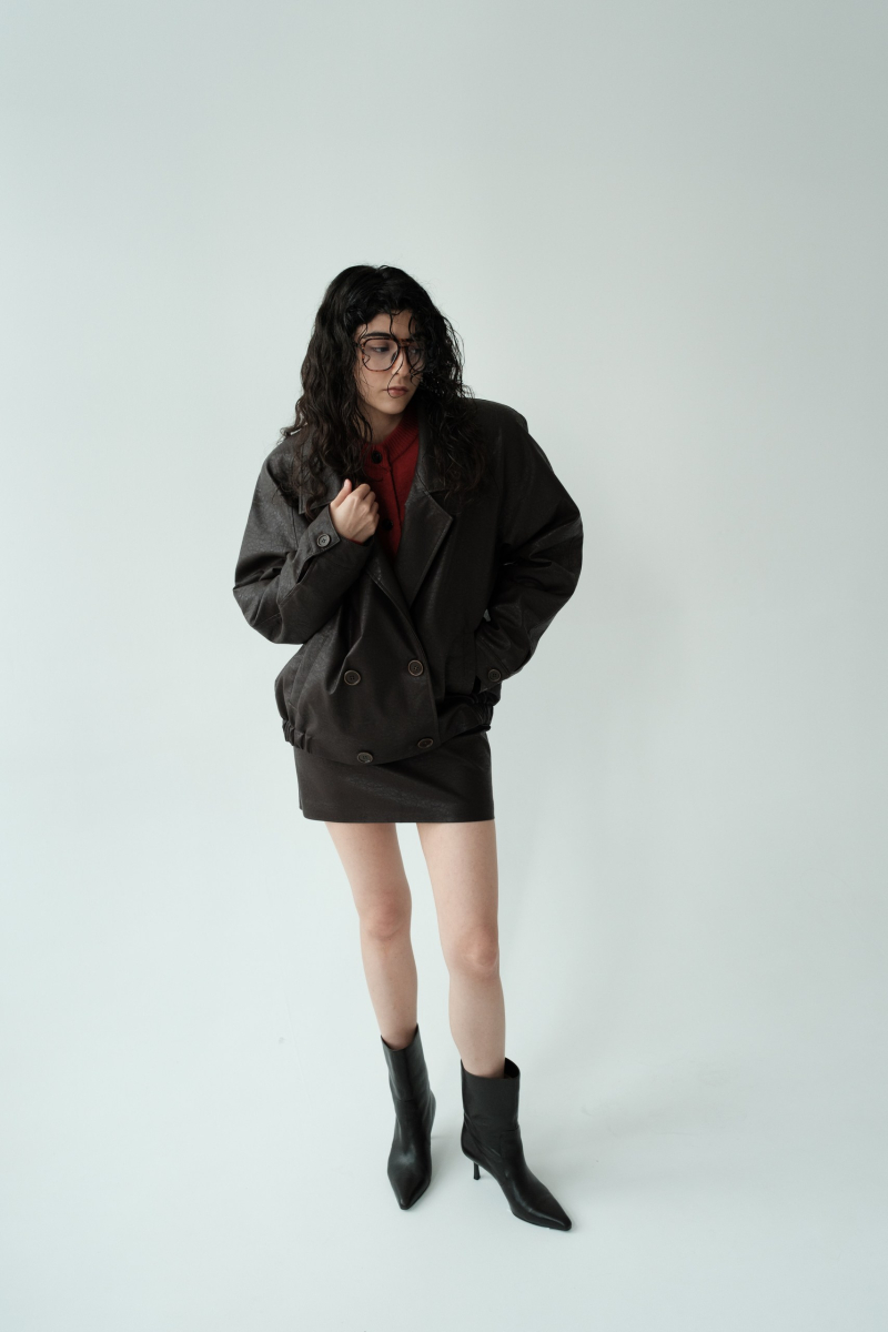 Бомбер винтажный НИ ИМЕНИ, НИ ПОХОЖИХ, цвет: коричневый, 00-00000375 купить онлайн