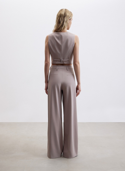 Брюки со складками ALL WE NEED, цвет: Серо-бежевый, 2604W1688-12 купить онлайн