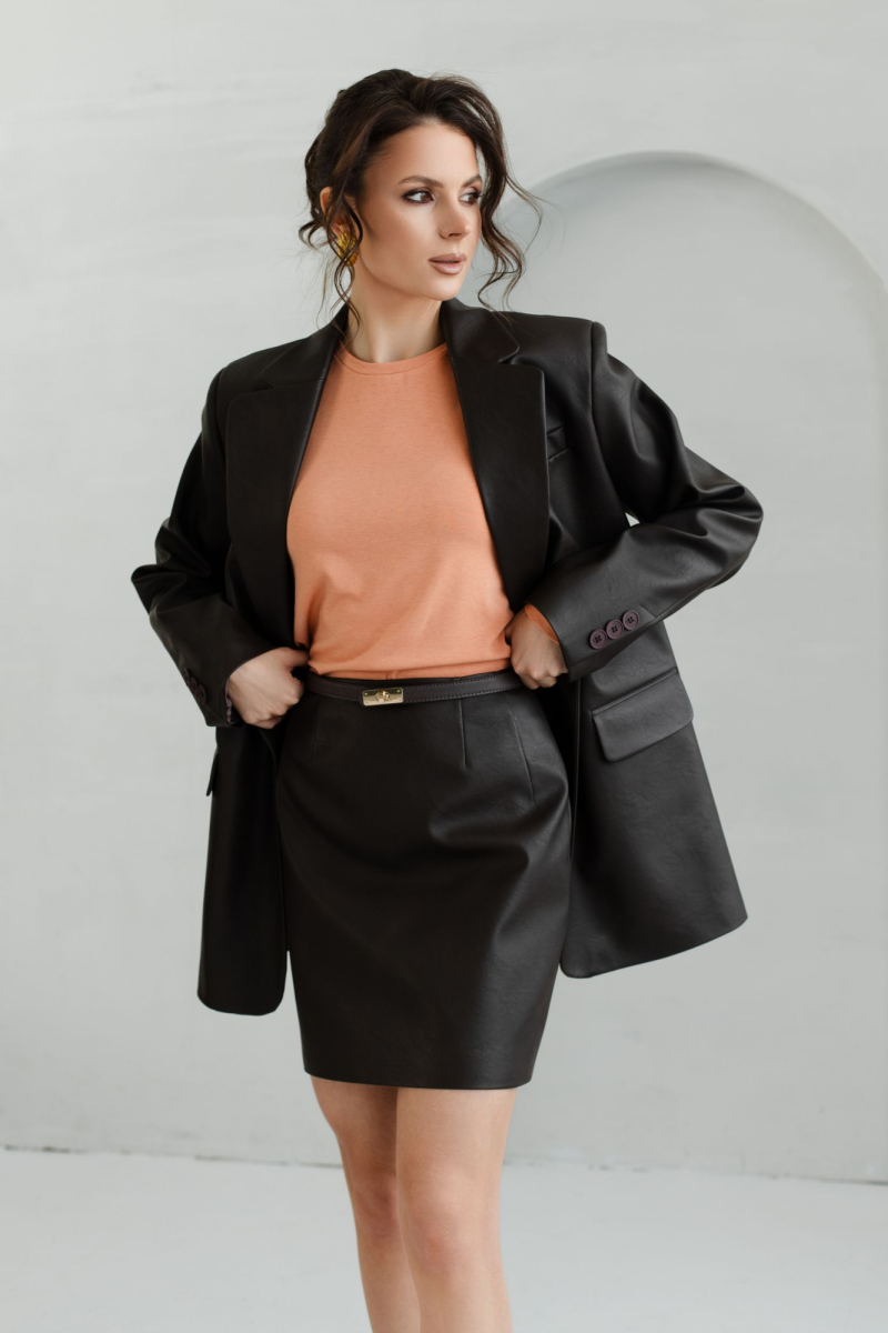 Юбка из экокожи мини