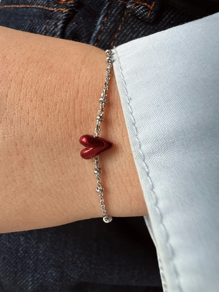 Серебряный браслет на цепочке «Валентина полюбила» SBLESKOM, цвет: Серебряный, 122236 купить онлайн