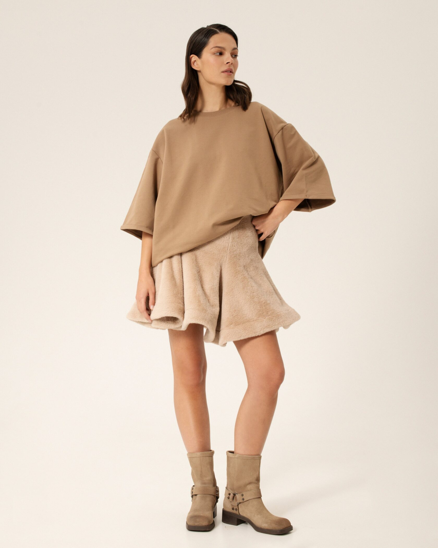 Юбка трикотажная DESSERT Anmuse, цвет: бежевый, SKT24119-D-1 купить онлайн