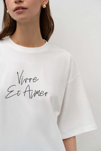 Футболка с принтом TRES, цвет: молочный, НФ-00000456 купить онлайн