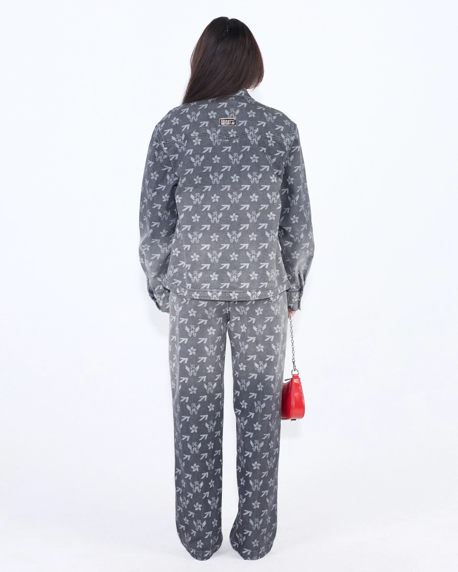 Джинсы женские с градиентом и монограммой ASIA ST 71, цвет: серый, Ast71.jeans-denim-mngrm-w-grey купить онлайн