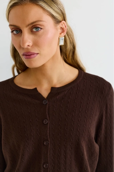 Кардиган тонкий Erist store, цвет: коричневый, НФ-00003177 купить онлайн
