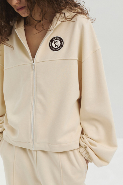 Худи из футера marte, цвет: бежевый,  купить онлайн