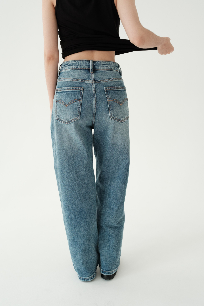 Джинсы прямого кроя НИ ИМЕНИ, НИ ПОХОЖИХ, цвет: синий, 00-00000254 купить онлайн